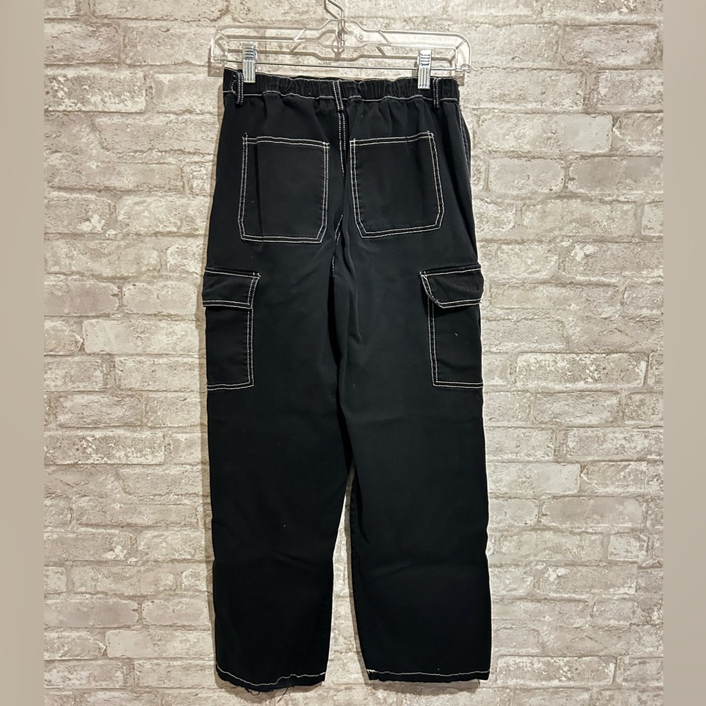 Black Denim Cargo Jeans - Picture 2 of 12